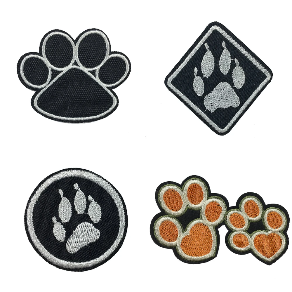 

Lychee Life Dog Paw Print Embroidered Patches Colorful Patches Supplies Handmade Sewing On Clothes Bags Accessories