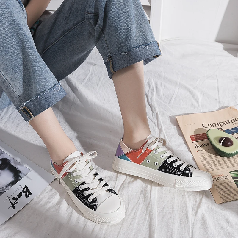Zapatos De Mujer, Размеры 35-40, Женская парусиновая обувь, смешанные цвета, низкие кроссовки, обувь для школьников на каждый день, весна, Новинка