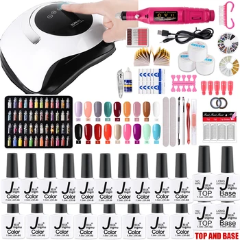

8/18pcs Gel Nail Set 120/54W UV Lamp Nail Dryer For Manicure Gel Electric Nail Drill For Nail Art Cutter Tools