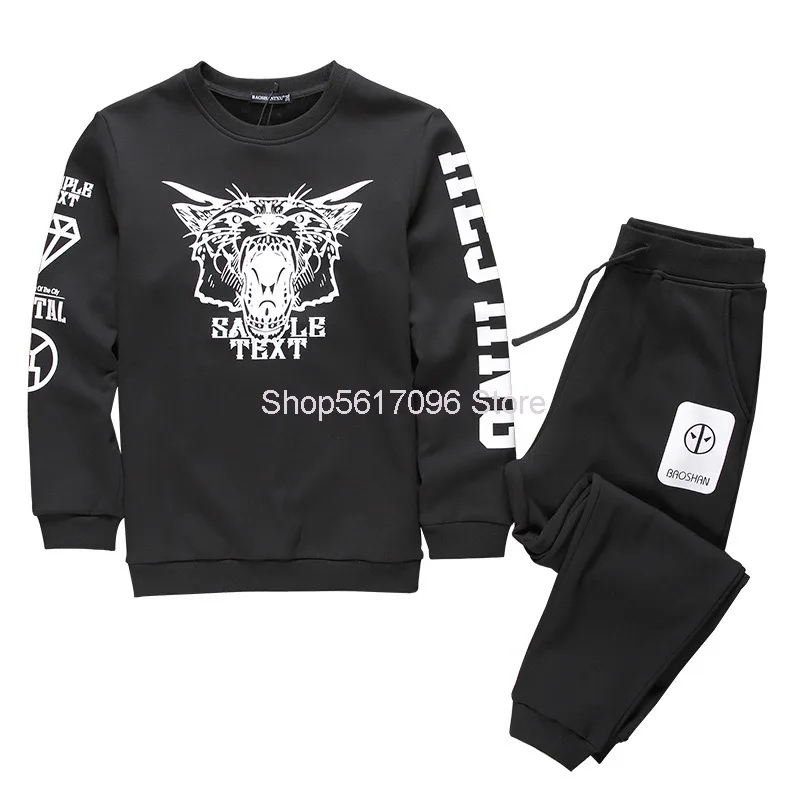 

Big Size Plus Velvet Male Suit Leisure Printing Pullover Male Plus Fat Plus Plus Velvet Suit