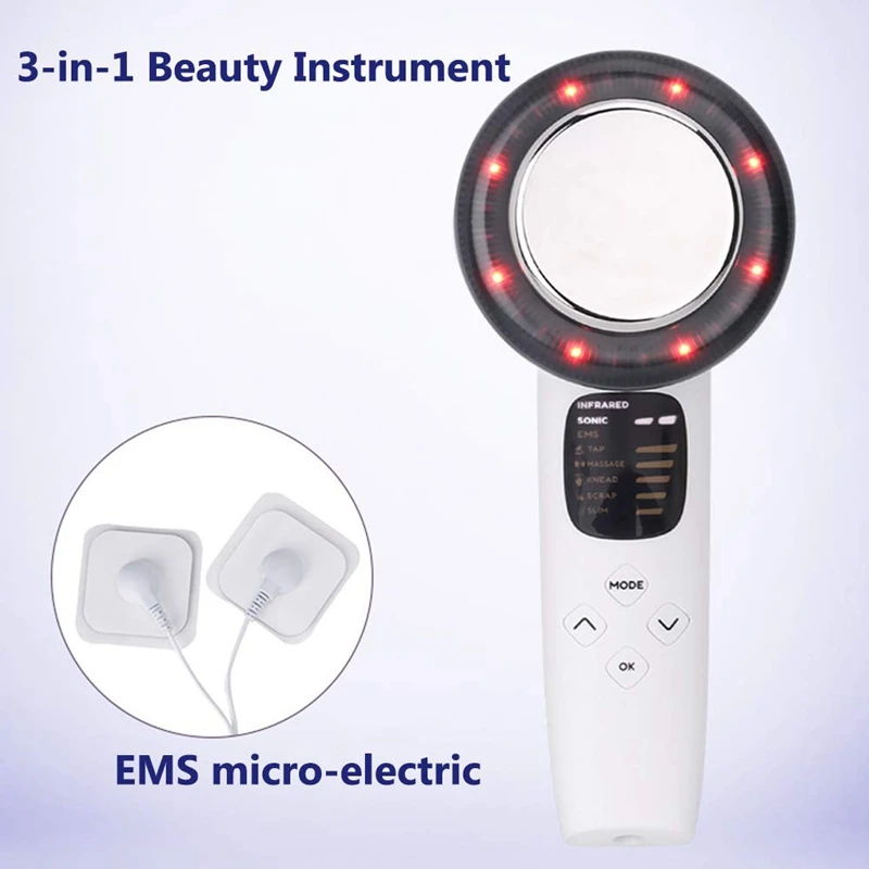 3 в 1 инструмент для похудения Sonic зубная щётка массаж анти-жир EMS микро-Электрический мульти-Функция для лица и тела, Красота половый массажер ЕС Pl