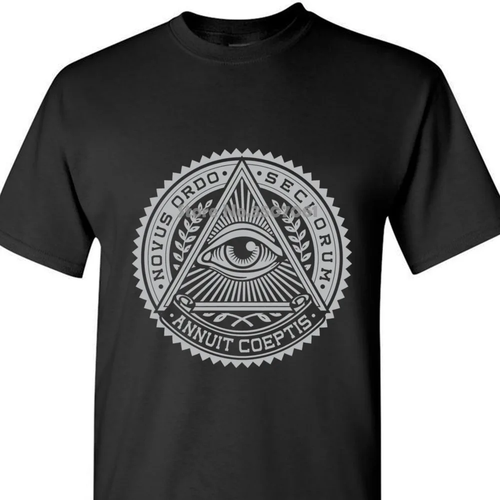 

T Shirt O-neck Fashion Casual High Quality Print T Shirt Illuminati Eye Symbol T-shirt 100% Premium Cotton coat clothes tops