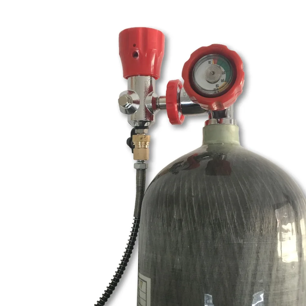 AC168101 Hunting PCP Paintball Gun Tank HP 300bar Composite Carbon Fiber Gas Cylinder With Gauge Valve And Fill Station Acecare