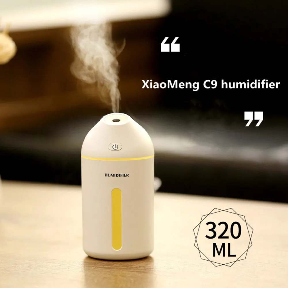 

320ml USB essential oil diffuser mini car air humidifier aromatherapy warm-color atmosphere light portable aroma diffuser home