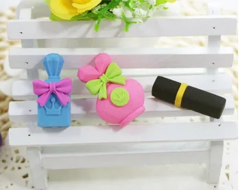 

3Pcs Girl Creative Eraser Lipstick Modeling Eraser Creative Primary School Learning Stationery
