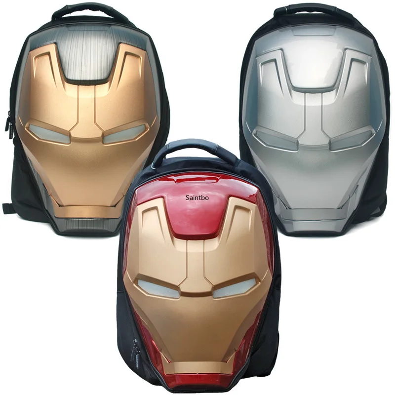 

Iron Man 3D Luminous Men's Backpack Fashion Large Shoulder Pack Canvas Backpack Gift for Friends Fashion City Backpack