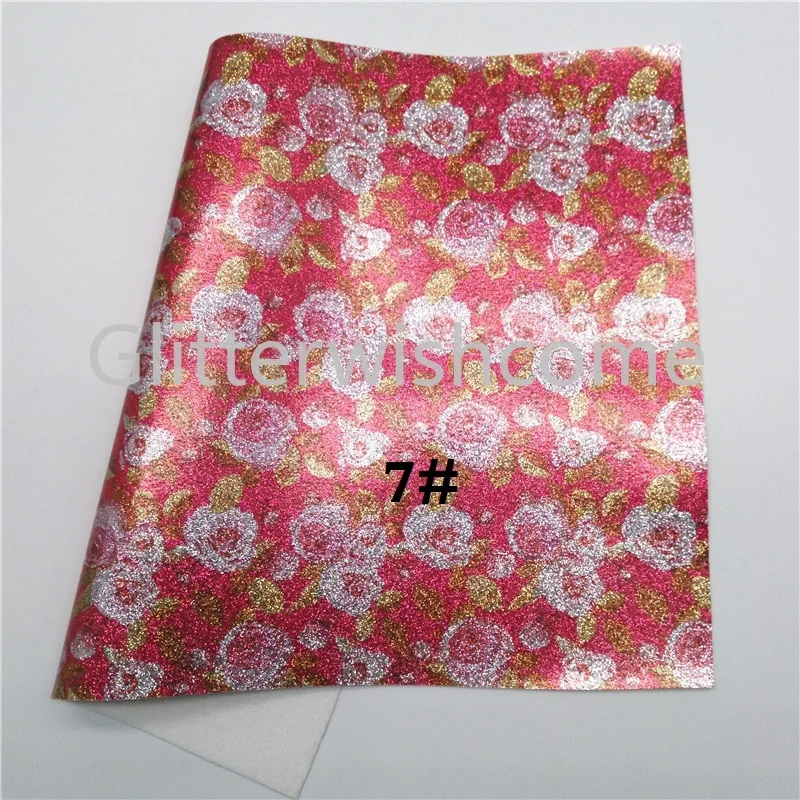 Glitterwishcome 21X29 см A4 размер винил для бантов напечатанный розовый блеск кожа Fabirc искусственная кожа листы для бантов, GM005B