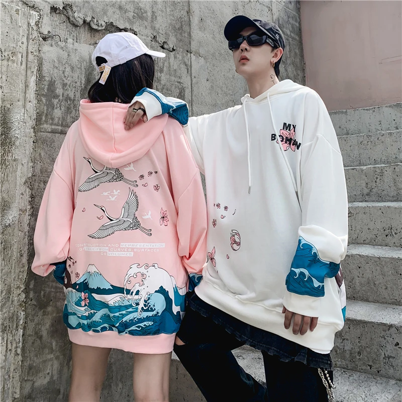 Japan Hoodie Men Streetwear Long Sleeve Loose Cotton Hoody Autumn