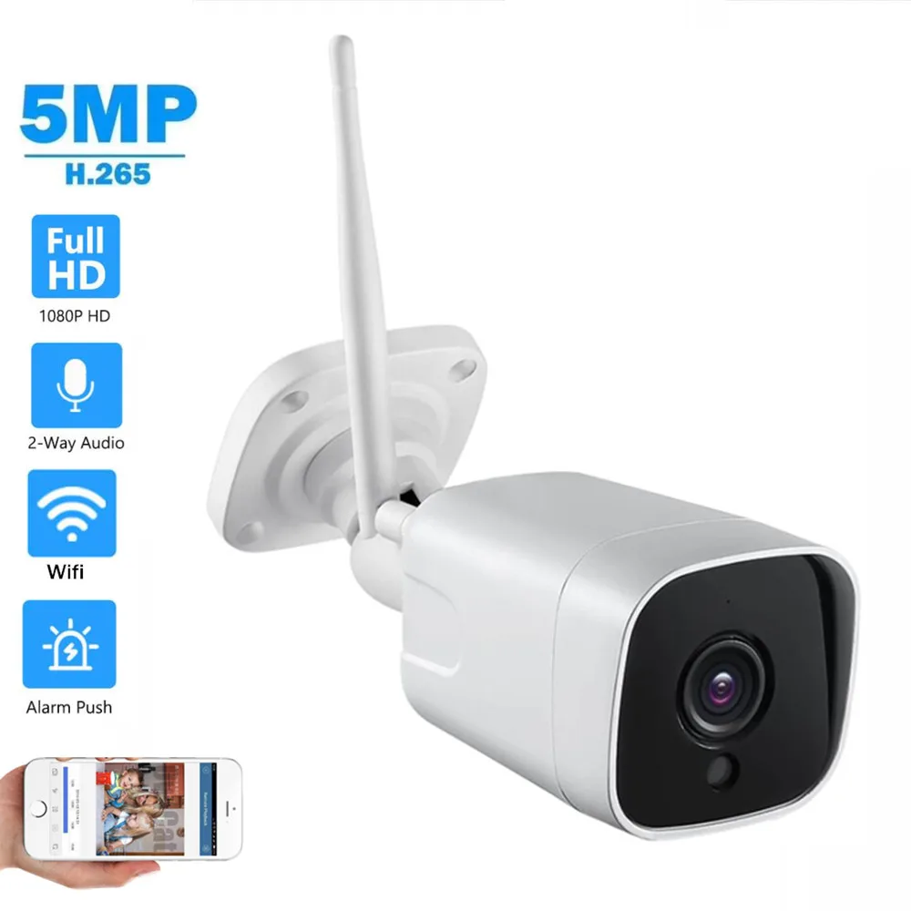 IP-камера HD 1080P 5 Мп RJ45/Wi-Fi с микрофоном и громким динамиком | Безопасность защита