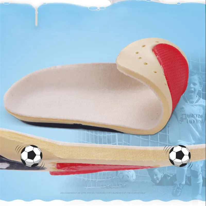 1Pair Kids Orthotic Arch Support Insoles Children Sport Insole Breathable Running Shoe Pad Soy Fiber Feet Care Inserts Pad