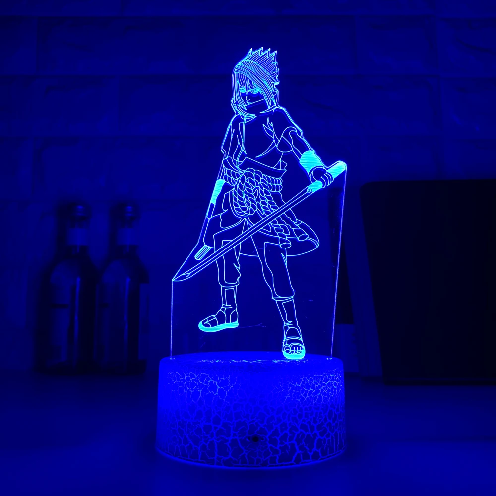 Новый 3d светодиодный ночной Светильник Uchiha Sasuke изменяющий цвет для детей декор