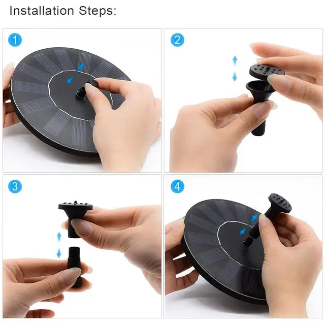 Napenergia Úszó Víz Szökőkút Madárfürdő Szivattyú Tó Dekoráció -Szökőkút Vízszivattyúkert És Teraszhoz - Image 2