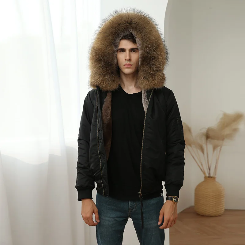 Men's Winter Coats 2022 | Raccoon Fur Streetwear | Mens Real
