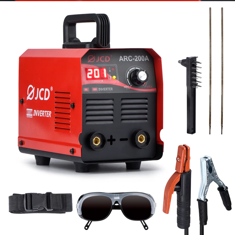 

JCD 220V DC Inverter ARC Welder 200Amp IGBT MMA Welding Machine LCD Digital Adjustable welder for Home DIY Beginners welder
