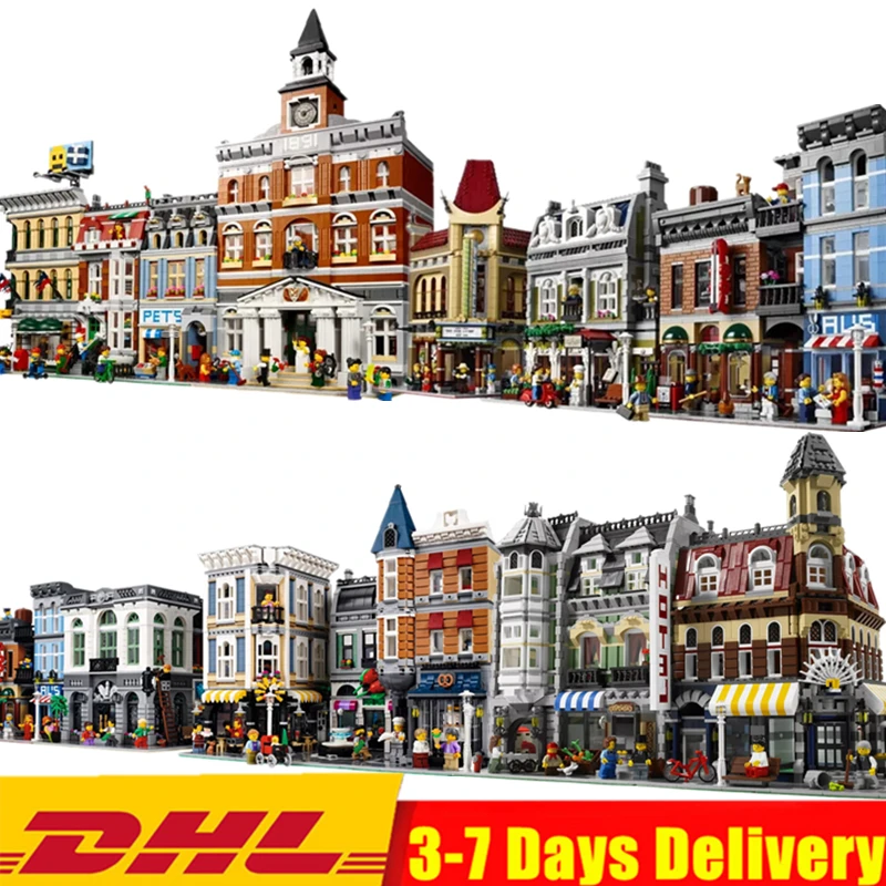 

KING Ideas City Street Corner Garag Hall Shop Expert Architecture Building Blocks Sets Kits Bricks Kids Boy Gift Toys Compatible