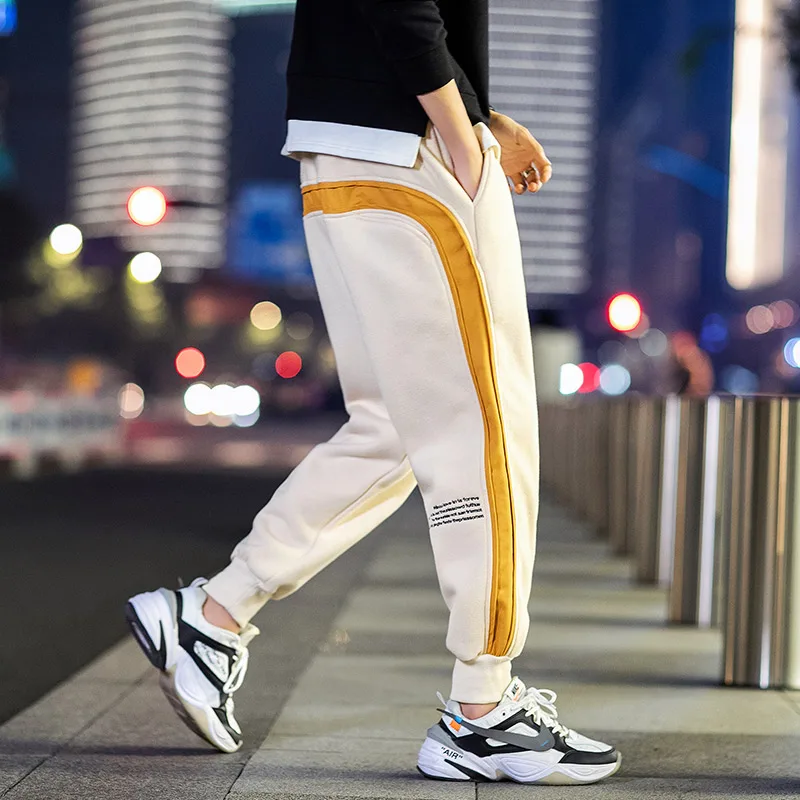 Calça de inverno masculina para corrida, calças com cintura elástica ...