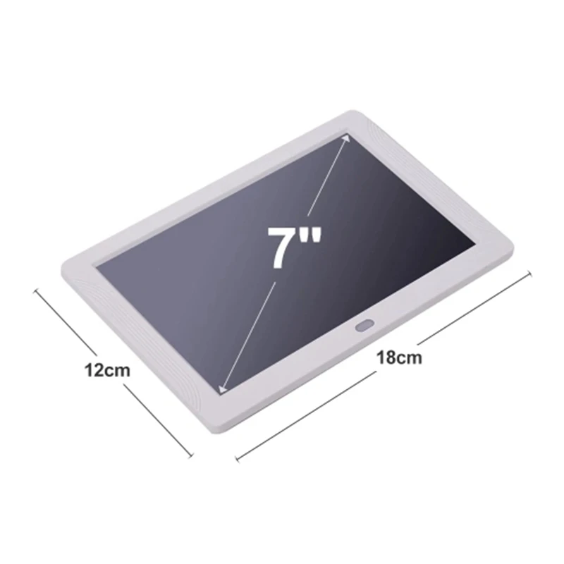 7 Inch LED Digital Photo Frame Desktop Electronic Album 1280x800 HD 16:9 Display Supports Music/Photo Player/Video/Alarm Clock/C