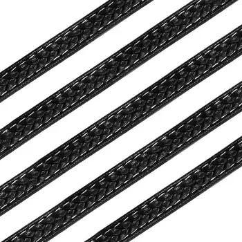 

5*8mm Black Flat Genuine Leather Cord Braided Rope for DIY Bracelet WristBand Making Punk Jewelry Findings Handmade Accessories