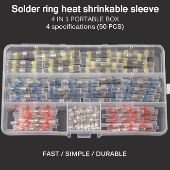 

50Pcs /100Pc Waterproof Seal Heat Shrink Solder Wire Connector Shrinkage Solder Sleeve Tube For Motorcycle Car Cable Connect New