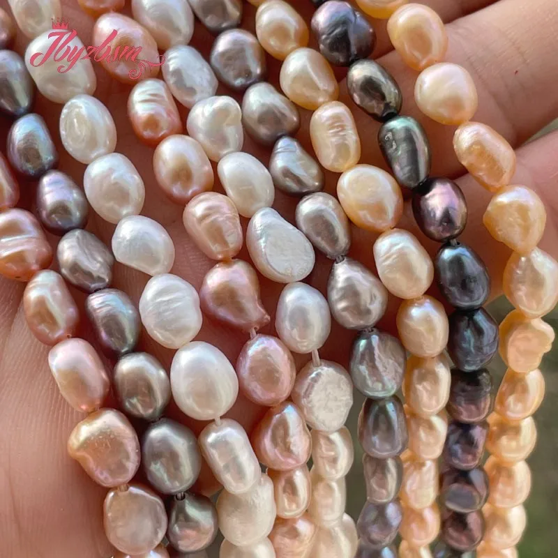 7-8mm Freefrom Baroque High Punch Freshwater Pearl Stone Loose Beads 14.5