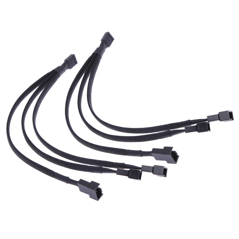 

1PC 1 To 3 Way Splitter Sleeved 4-Pin PWM Connector Fan Extension Cable
