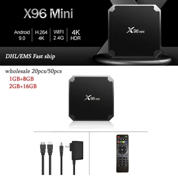 

Wholesale Android 9.0 TV BOX X96 Mini 2GB 16GB Amlogic S905W Quad Core 2.4GHz WiFi 4K HD Smart Set Top Box X96mini Set Top Box