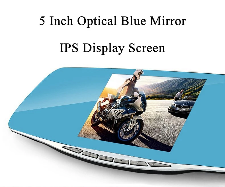 HD 1080P ips экран видеорегистратор 5 ''Автомобильное зеркало заднего вида Автомобильный видеорегистратор Автоматический Фиксатор двойной объектив ночного видения Автомобильный видеорегистратор