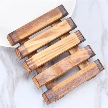 

Carbonized Vintage Soap Holder Pure Handmade Soap Rack Classic Wooden Soap Dish