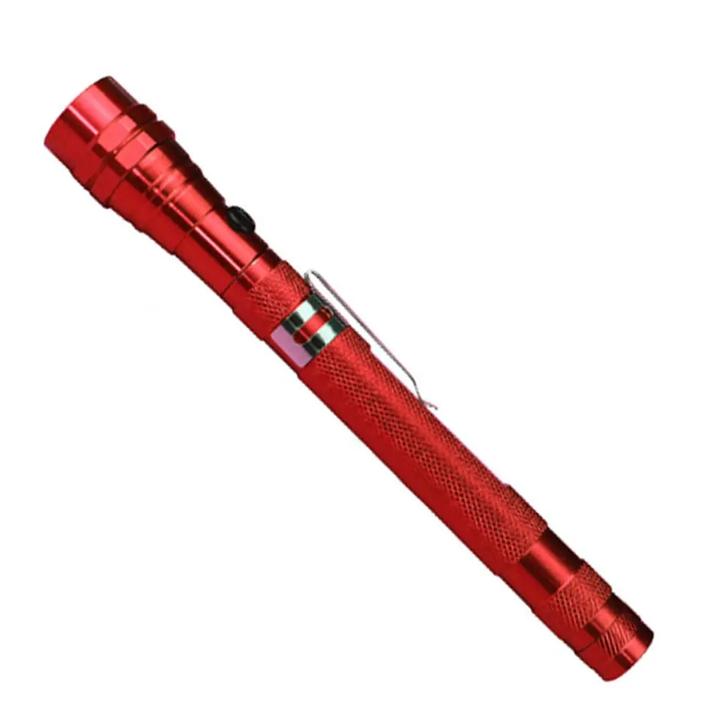 Портативный Мини Тактический Телескопический фонарь Намагниченный гибкий Железный растяжимый металлический шланг произвольный изгиб светодиодный фонарик - Испускаемый цвет: Красный