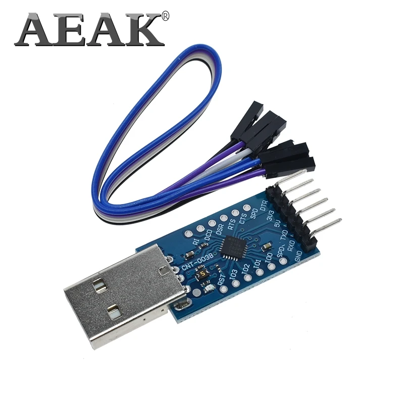 

AEAK CP2104 USB 2.0 to TTL UART 6PIN Module Serial Converter STC PRGMR Replace CP2102 With Dupont Cables