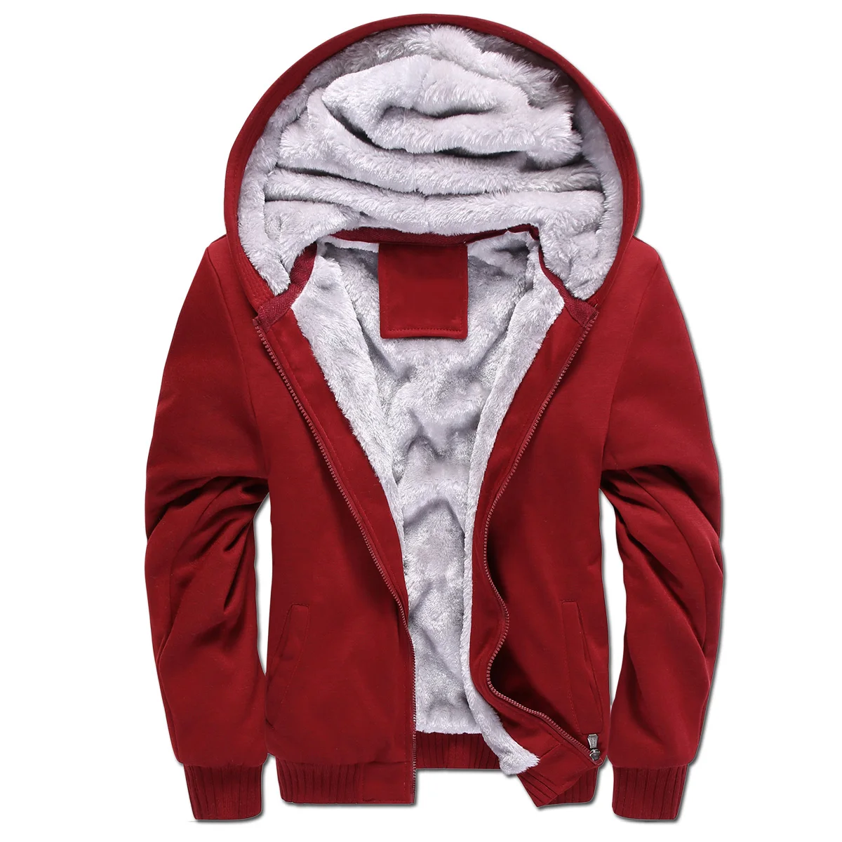 with free gift Winter casual men's hoodies sweatshirt tracksuit men hooded jackets coat warm plus size thick fleece Lining 9994