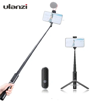 

ulanzi SK-02 Smartphone Wireless Selfie Stick Vlog Desktop Tripod+BT Phone Holder Cold Shoe for Live Streaming Video Recording