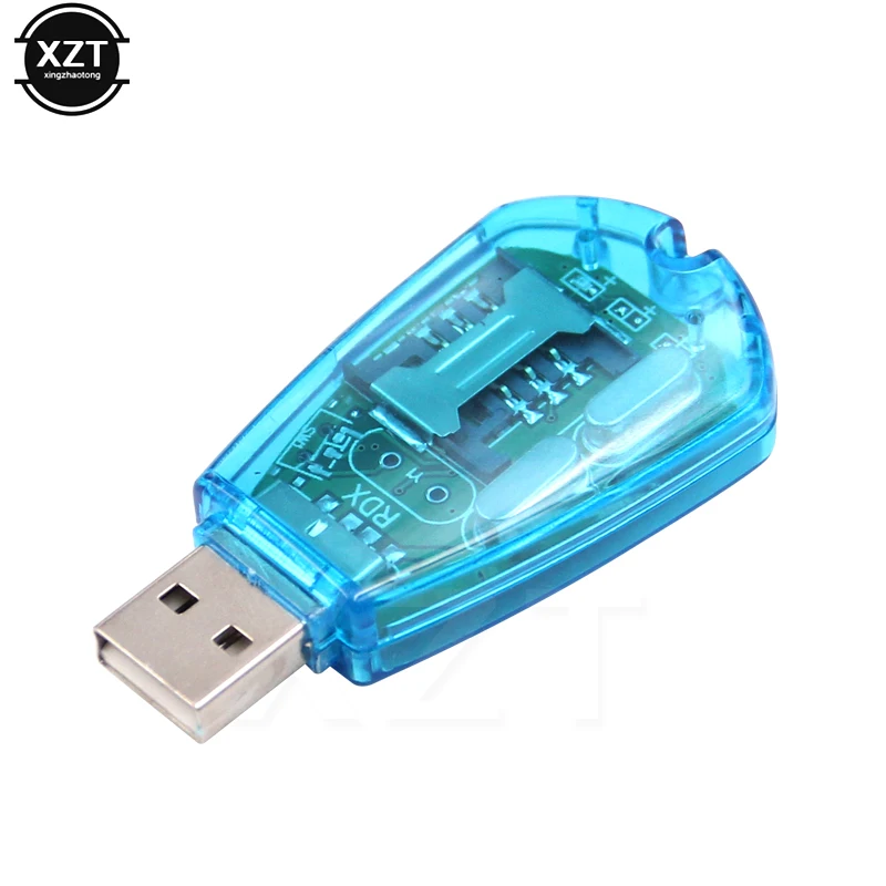 Blue USB jack SIM Card Reader USB Sim Card Reader/Writer/Copy/Cloner/Backup Kit SIM Card Reader GSM CDMA Cellphone SMS Backup