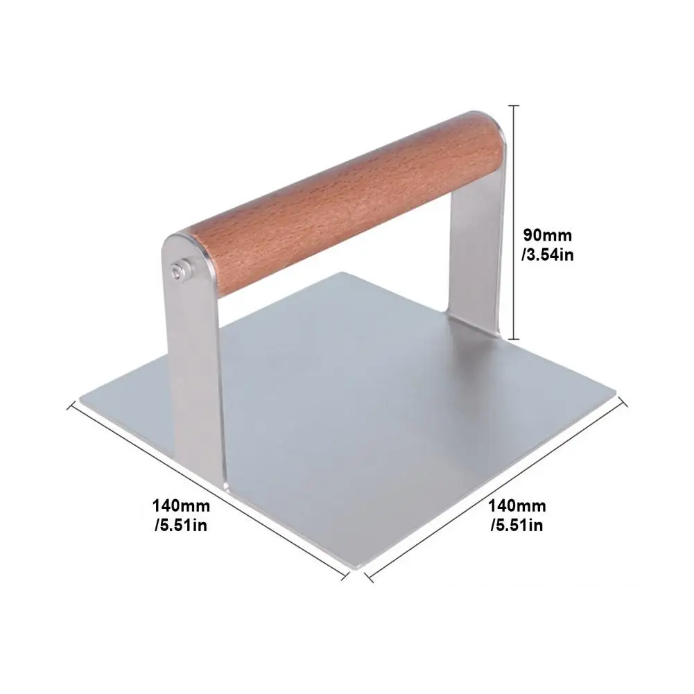 Stainless Steel Burger Press For Griddle, Non-Stick Square Bacon Grill Press Burger Smasher Professional Griddle Accessories Kit
