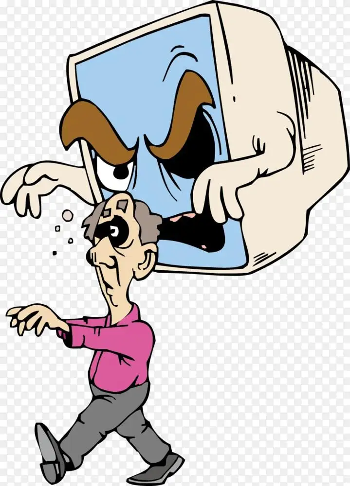 动画电脑书呆子剪贴画卡通人电脑