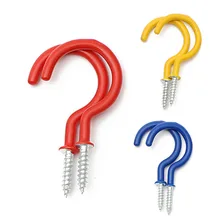 2PCS Aluminum Alloy Camping Canopy Windproof Nail Set Tent Plank Threaded Question Mark Ground Nail Hook Nail Camping