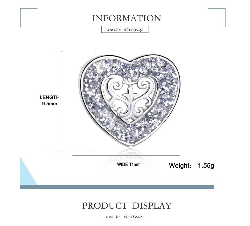 UMCHO  925 sterling silver stud earrings for women EUJ049-1.2