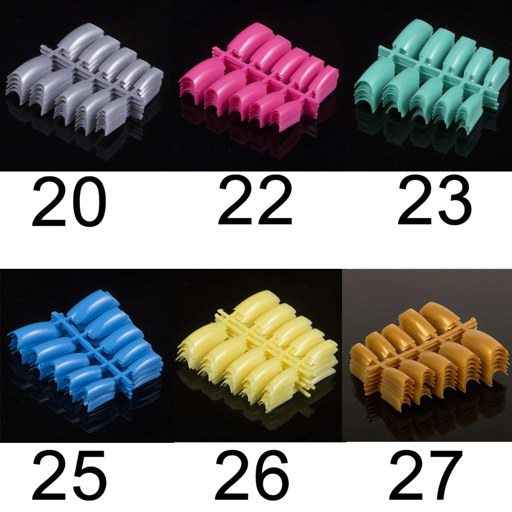 100pc / много акриловые французский ложные советы ногтей цветные подсказки ногтя