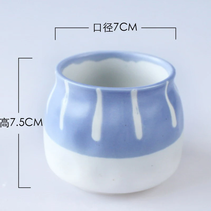 Potters ручная роспись сахарная таблетка система мульти-мясо цветочный горшок мульти-Японский небольшой свежий керамический маленький цветочный горшок - Цвет: 007-