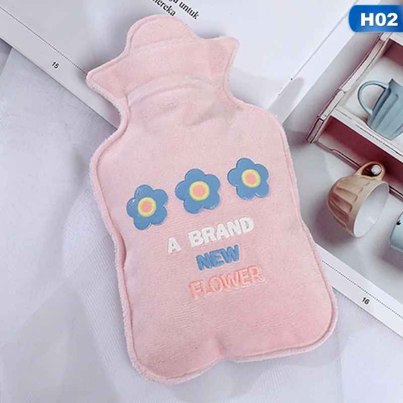 1PCS 350ml Hot Water Bag Cartoon Animals Plush Pocket Portable Hand Warmer Water Injection Hot Water Bottle