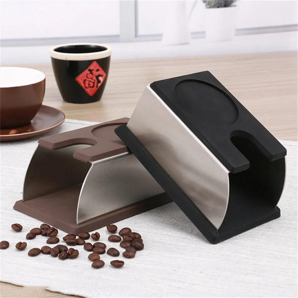 

TTLIFE Sturdy Stainless Steel Silicone Espresso Coffee Tamper Stand Barista Tool Tamping Holder Rack Shelf Coffee Machine Tool