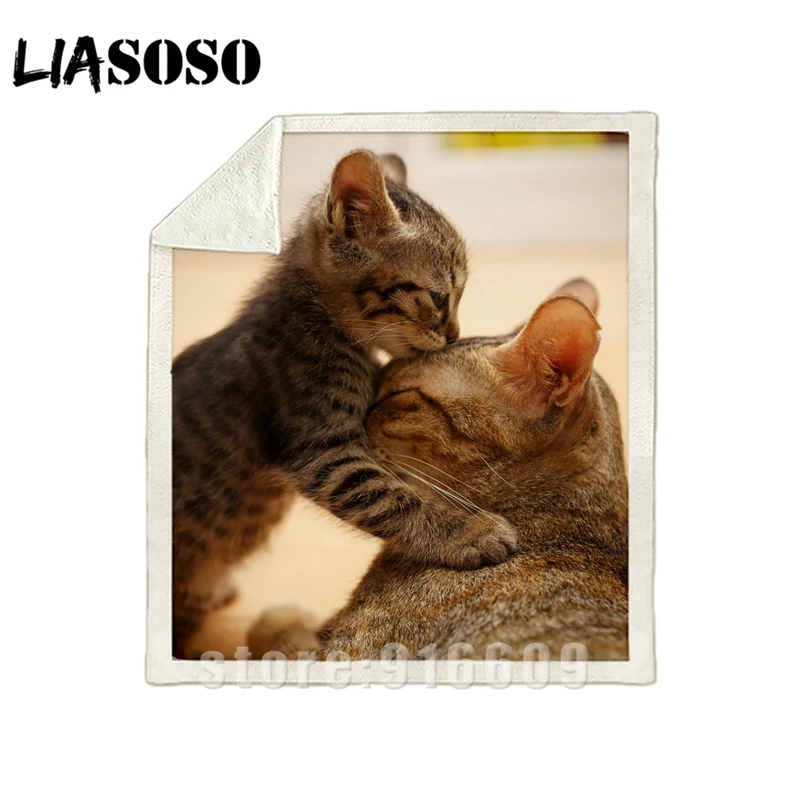 Диван-кровать с рисунком, для офиса, Harajuku, зимнее животное, кошка, модное одеяло, милый котенок, покрывало, детское, для путешествий, одеяло, для прогулок