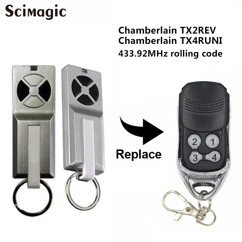 Liftmaster Chamberlain Tx2rev Tx4runi Tx4unis Tx2evs Tx2ev Tx4evs 433 92mhz Garage Door Remote Control Opener Keychain Door Remote Control Aliexpress