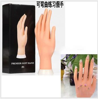 

Nail Training Practice Hand Flexible Silicone Mannequin Hand Nail Art Trainer Manicure Practice Tools