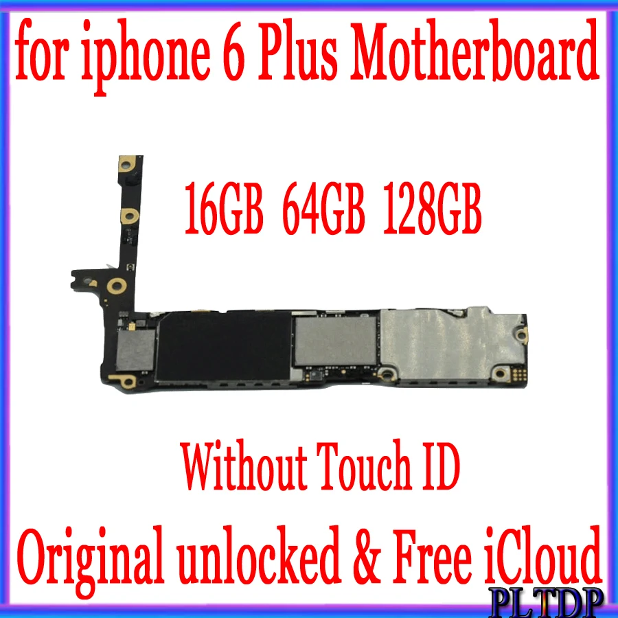 Для iphone 6 plus материнская плата withoutTouch ID, оригинальная разблокированная материнская плата для iphone 6plus с Бесплатный iCloud, 16 Гб 64 Гб 128 ГБ