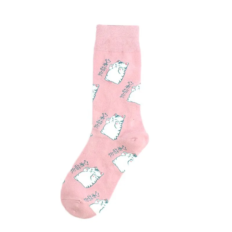 Милые модные носки в стиле Харадзюку, Милые Носки с рисунком еды, печенья, животных, кошек, птиц, динозавров, скейтборд, женские и мужские трендовые носки