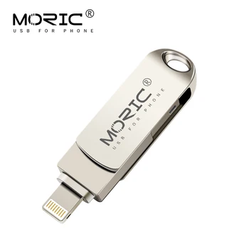 

Moric Metal Lightning Pen drive 64GB 32GB 128GB For iPhone USB Flash Drive 256GB Lightning Memory Stick For iPad Laptop Computer