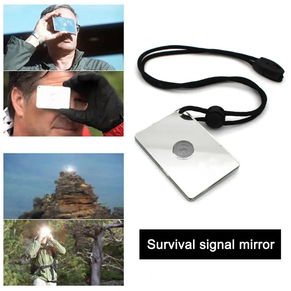 with Hanging Rope Acrylic Emergency Rescue Signal Acrylic Heliograph Mirror Survival Tools