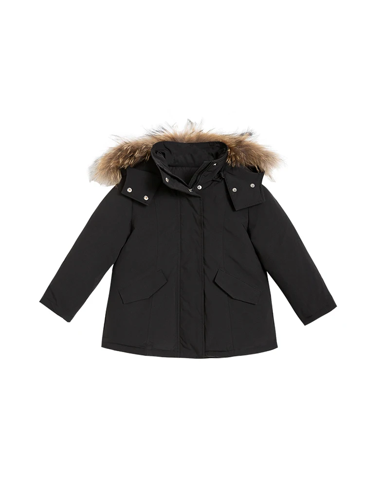 SUMCICO/осенне-зимнее детское пуховое пальто куртка с воротником из меха енота парка для маленьких мальчиков