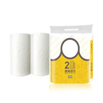 

2 Rolls Disposable Kitchen Oil-absorbing Paper 2-Ply Dish Table Cleaning Paper